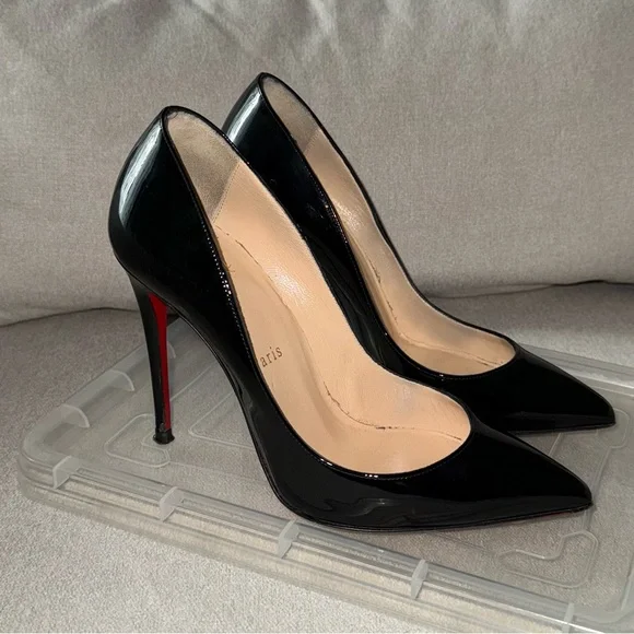 Christian Louboutin Pigalle 100mm Patent Leather Pumps - Picture 8 of 12